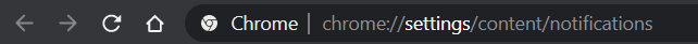 Chrome notifications settings shortcut