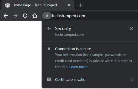 Google Chrome - Secured Padlock URL