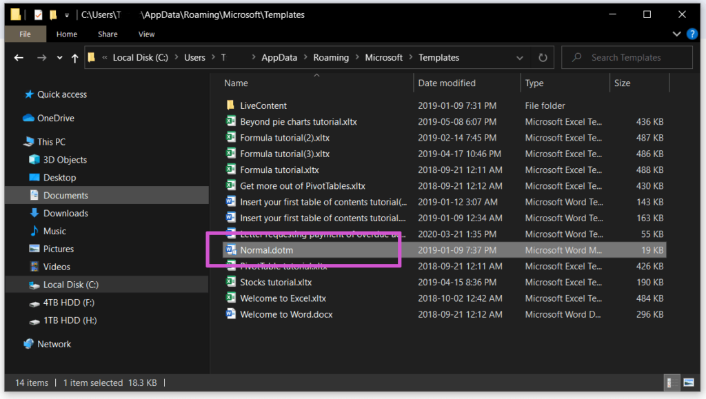 Microsoft Word - Default Template location